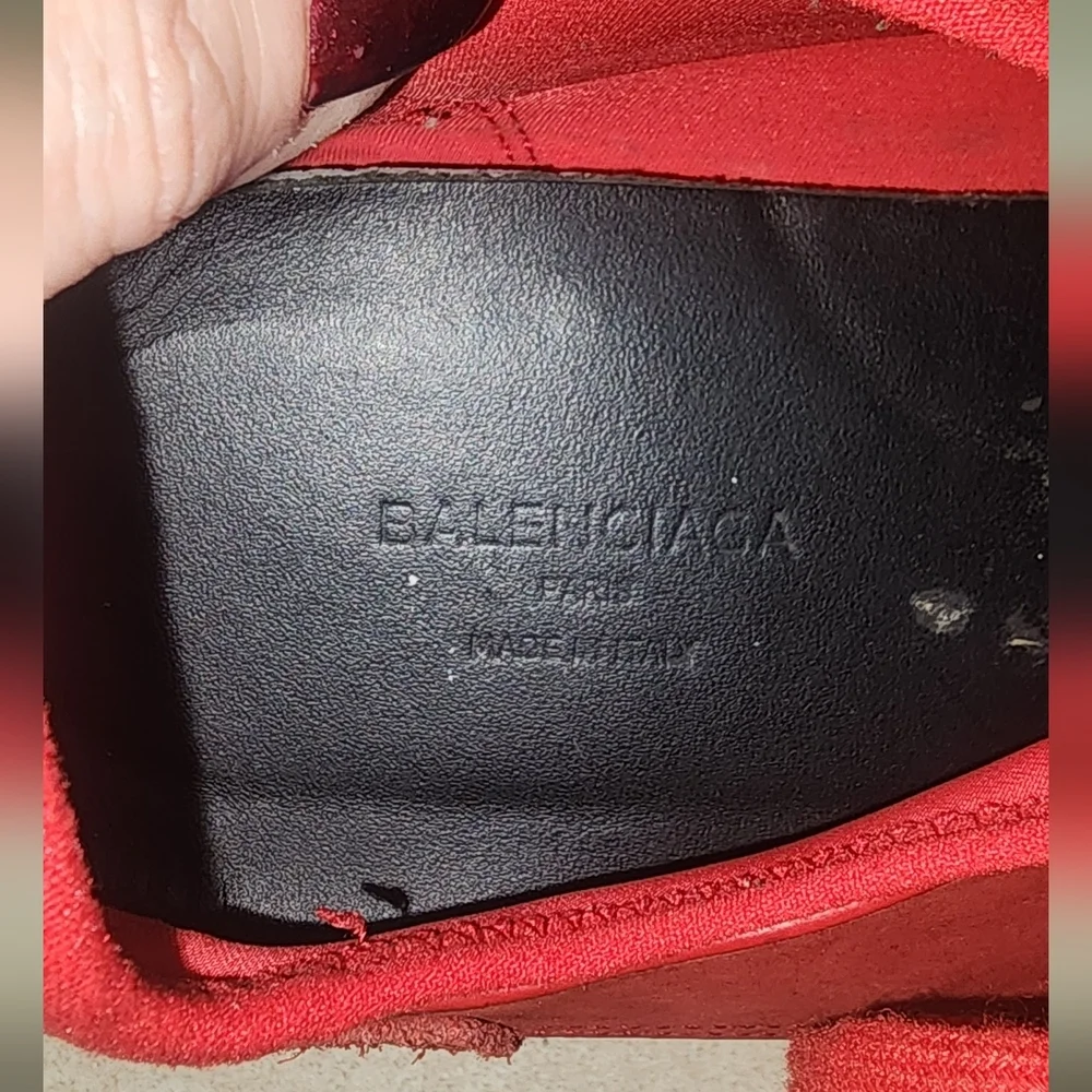 Balenciaga Red Slip-On‎ Athletic Sneakers, Size 41.